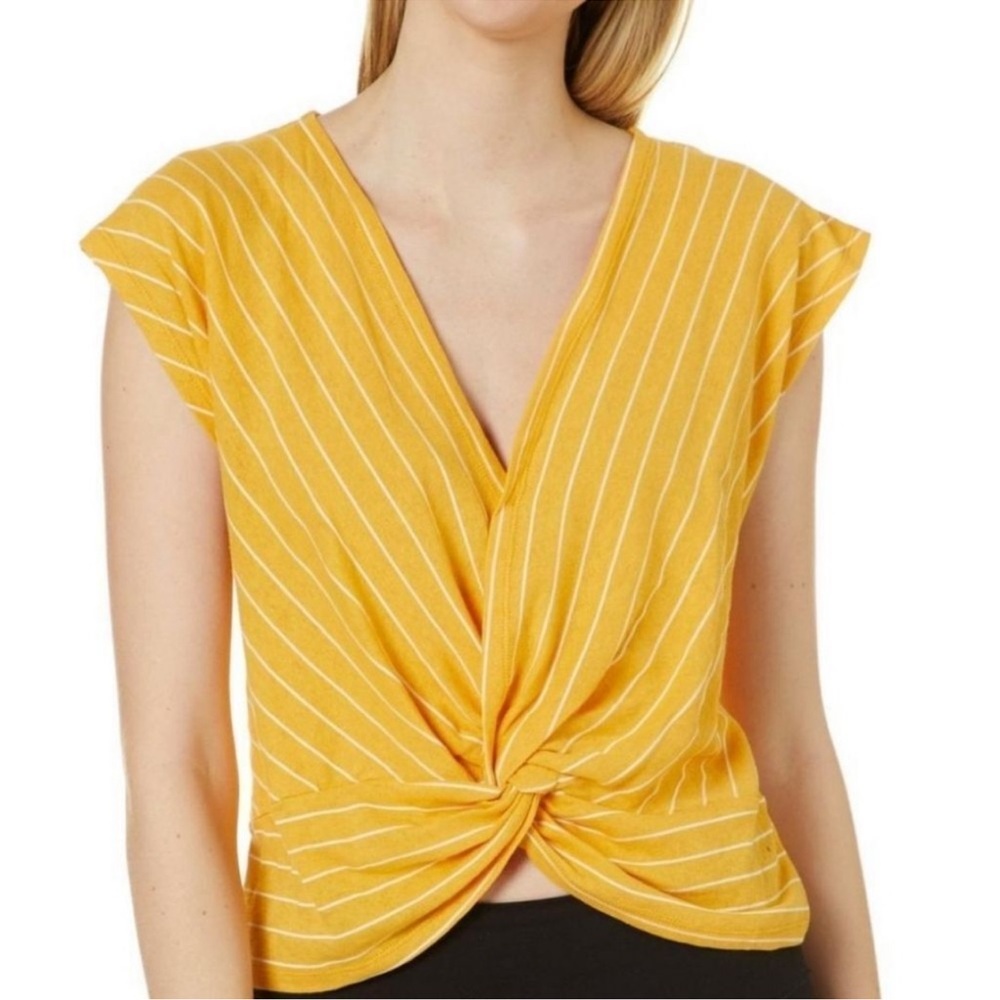 NEW MUSTARD SEED Striped Twist Sleeve Top